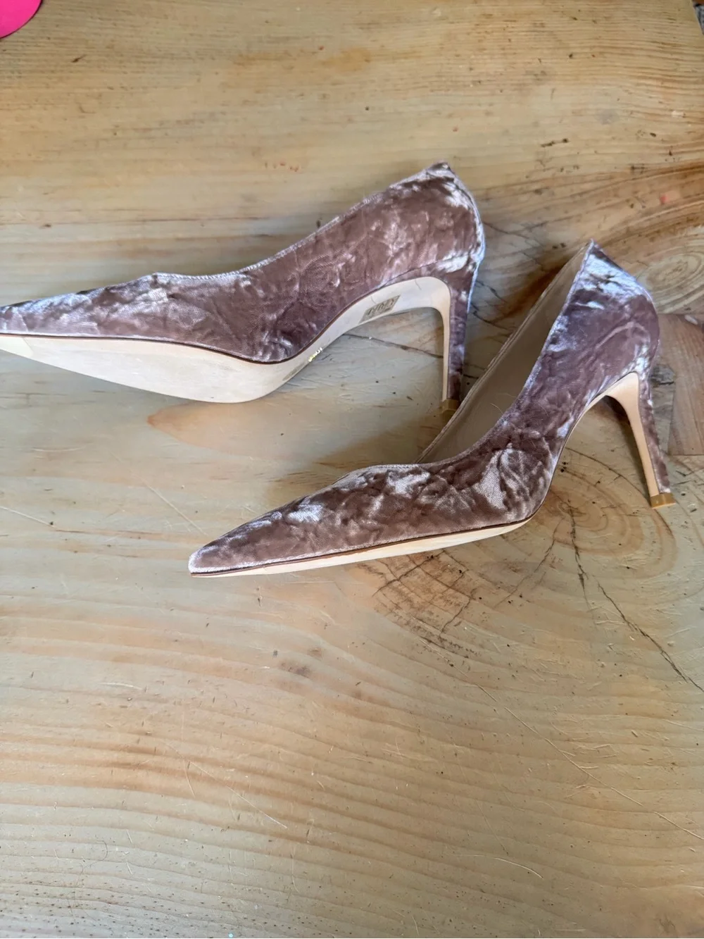 Stuart Weitzman Crushed Velvet Pumps